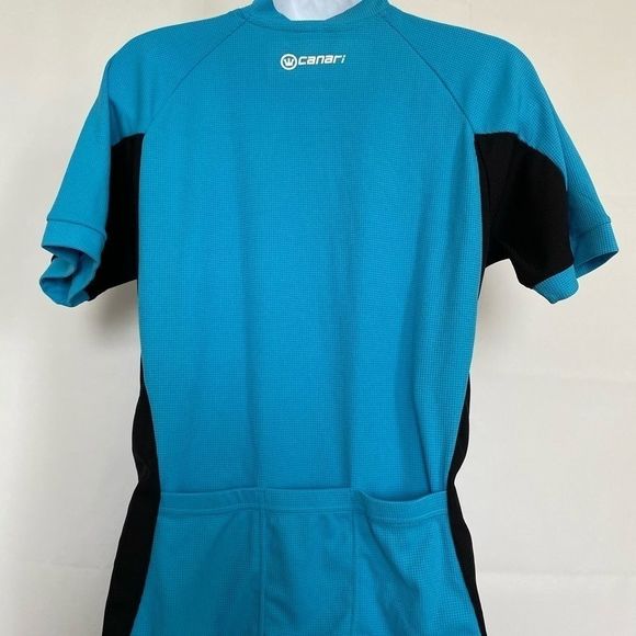 Canari Sz S Cycling Jersey Top Half Zip Blue Black - Picture 3 of 5